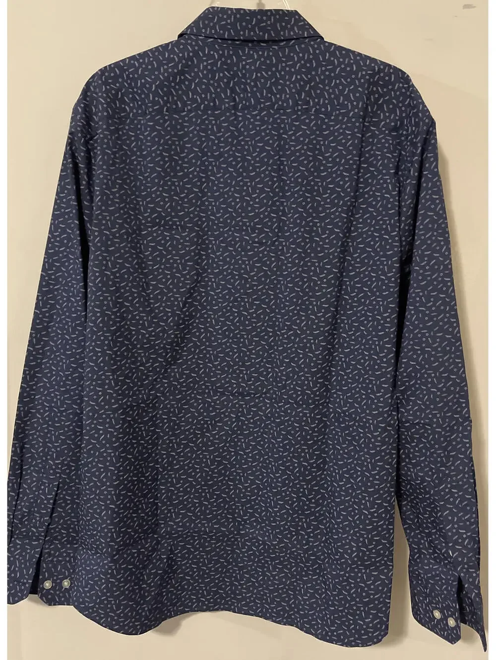 Banana Republic Mens XL Slim-Fit Blue Long-Sleeved Cotton Button-Up Shirt! M991